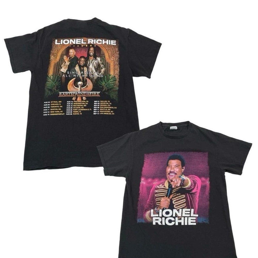 Lionel Richie Earth Wind and Fire Graphic T Shirt Tour 2023 size M